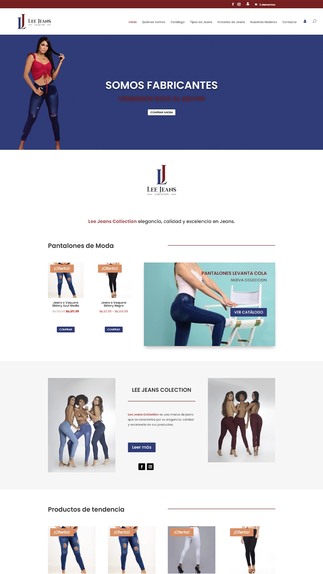 página web de LJ Collections Oficial