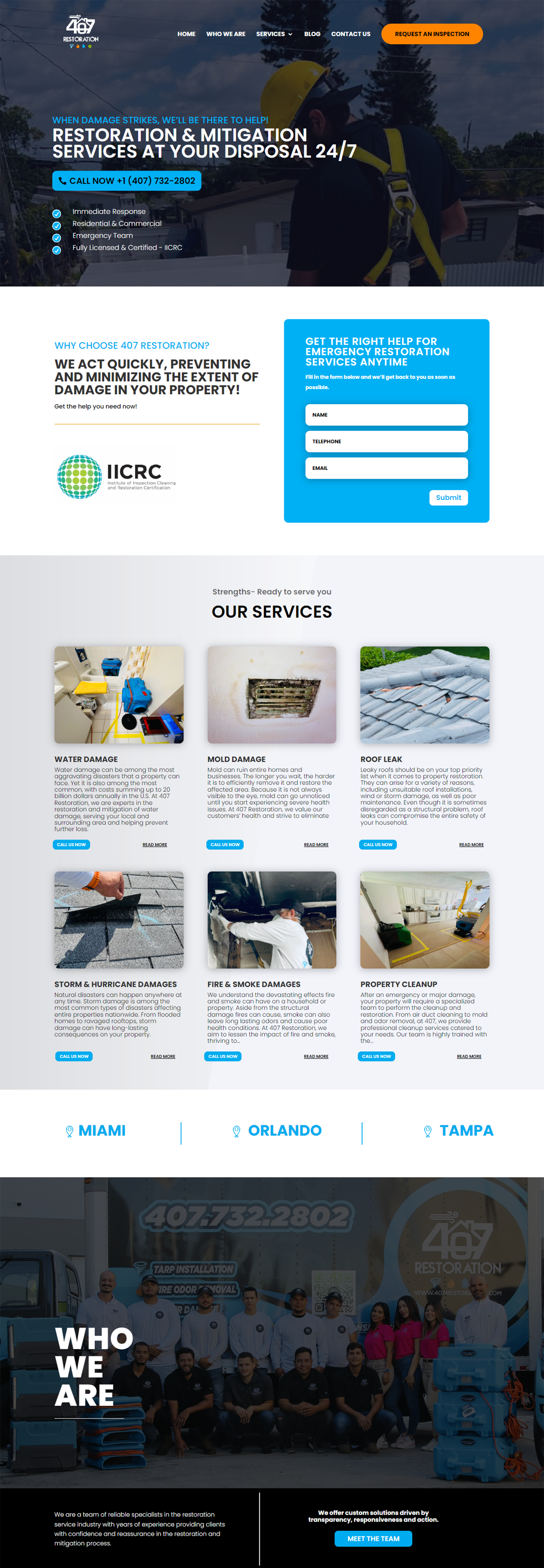 página web de Restoration 407