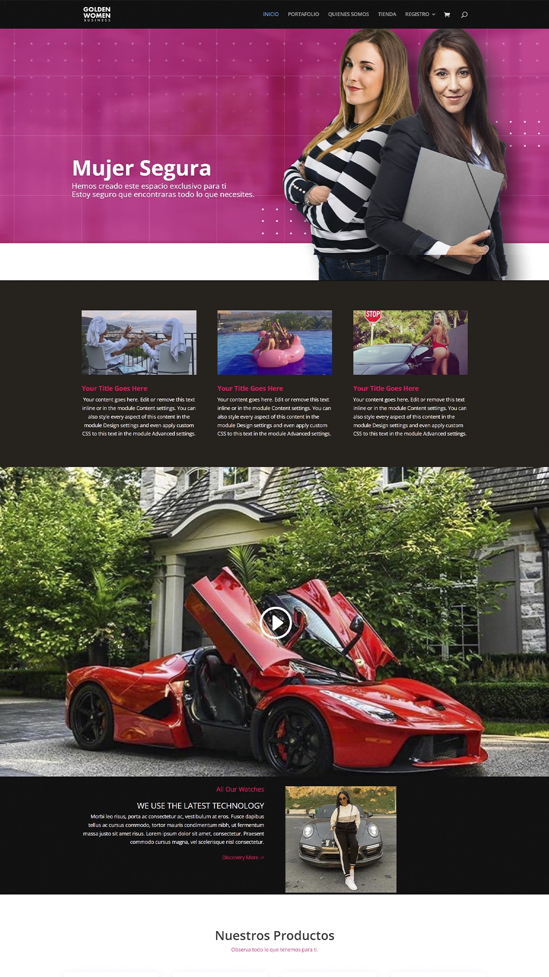 página web de Golden Women Oficial